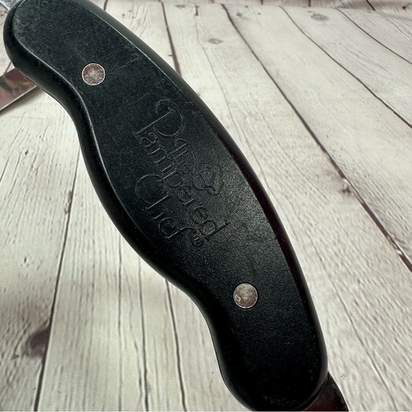 pampered chef Black and Silver Kitchen gadget Set crinkle cutter  icing spatula - Picture 2 of 6